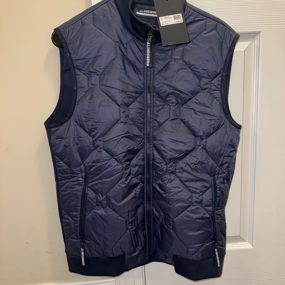 J.Lindeberg Men's Navy Quilted Vest